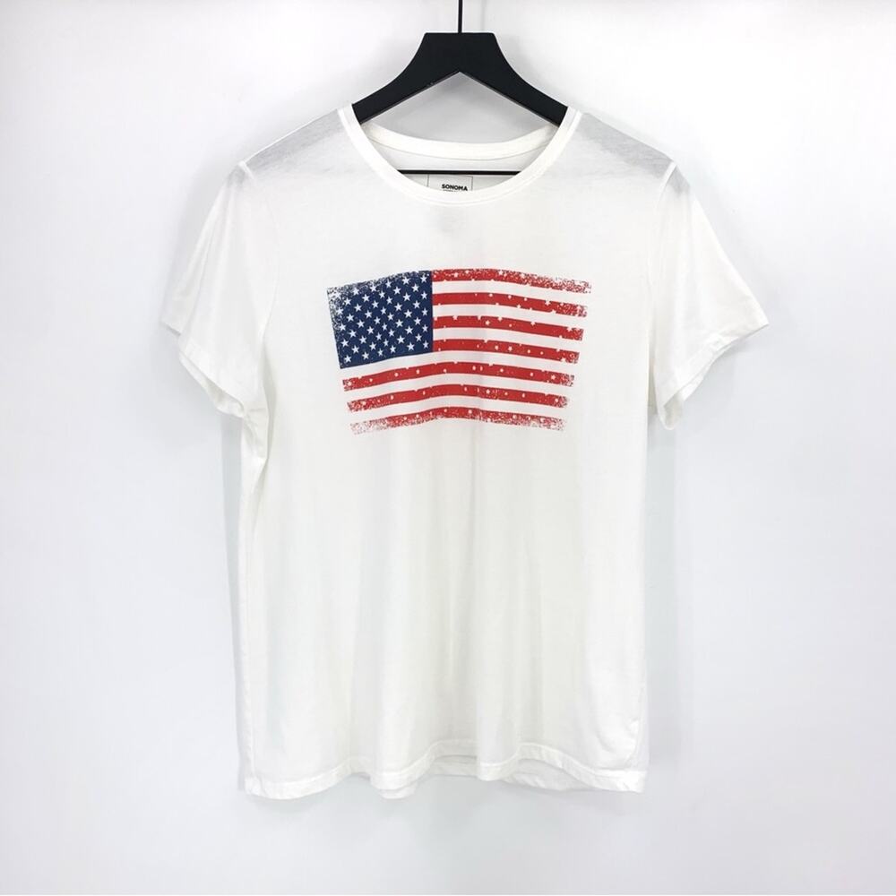 SONOMA American Flag Graphic T-Shirt White XL
